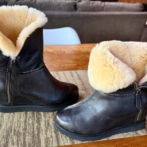 Koolaburra Black and Cream Kids Boots